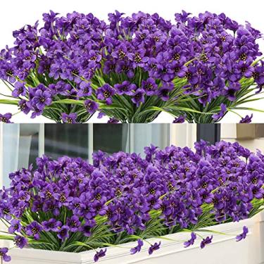 Imagem de ArtBloom 20 Pacotes de Flores Artificiais para Exteriores, Resistentes A Raios Ultravioleta, Sem Desbotamento, Flores Violetas Falsas para Plantas Suspensas Internas e Externas, Jardim, Pátio, Varanda