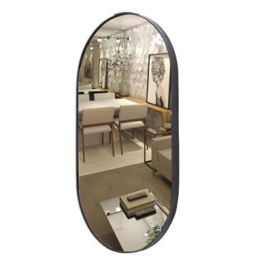 Imagem de Espelho Decorativo Vidro Oval Redondo Suspenso Banheiro Sala - VSA, Pr