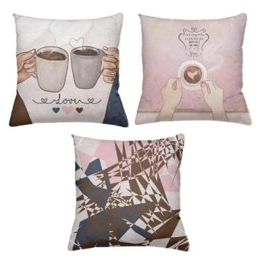 Imagem de Kit 3 Almofadas Decorativas Cheias 40 x 40 Coffe - Deluzz