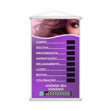 Imagem de Banner Salão de Beleza Cabeleireiro Tratamentos 60x40cm - PlimShop
