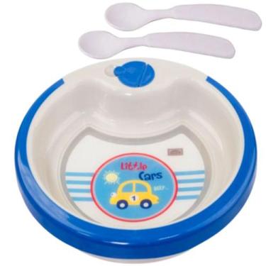 Imagem de Prato Termico Infantil Tigela 450ml C/ Ventosa Azul - Plasutil