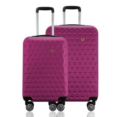 Imagem de Kit Conjunto 2 Malas Rígidas Bordo 10kg Média 23kg Expansiva Rodas 360