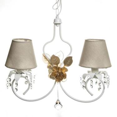 Imagem de Lustre 2L Imperial Flor Dourada Quarto Bebê Infantil Menina Menino - P