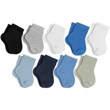 Imagem de Kit Com 9 Pares de Meias Lupo Cano Curto Baby Infantil em Algodão Kids