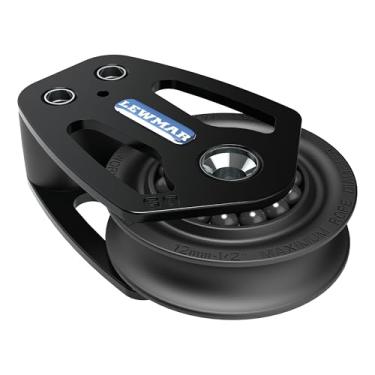 Imagem de Lewmar Bloco de pé HTX de 60 mm para manuseio de vela de alta eficiência, limite de carga operacional de 1,098 kg, rolamento liso central, rolamentos de esferas Delrin de impulso lateral - 29196061