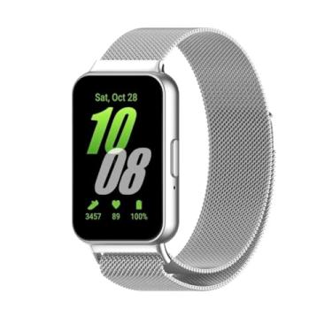 Imagem de Pulseira Magnética de Metal Milanês para Samsung Galaxy Fit 3 (Prata, Galaxy Fit3)