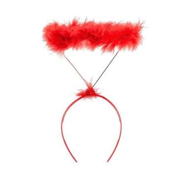 Imagem de Tiara de Anjo Vermelha Simples com Plumas - Abrakadabra, UNICA, U