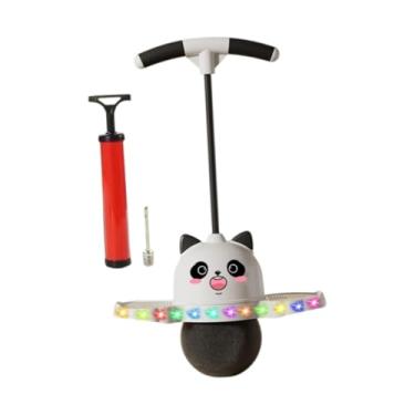 Imagem de Aymzbd Bola de Pogo em forma de panda com alça para exercícios Pogo Stick com leve e forte para adultos, brinquedo de salto Pogo para exercícios ao ar, Branco