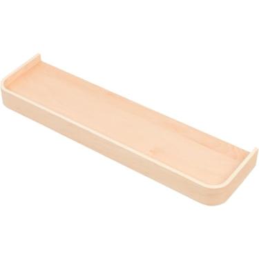 Imagem de Prateleira de parede flutuante de madeira de 76 x 20 cm com bordo, prateleiras de exibição de borda de imagem, laqueada para resistência à água. Armazenamento de parede para banheiro, quarto, cozinha,