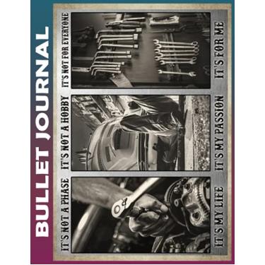 Imagem de Bullet Journal: Mechanics it is not a phase Dot Grid Paper, Invest 10 minutes daily to Mental, Physical and Emotional Health Planner, Record To Do ... Ruled 110 Pages Undated, Quotes on Every Page