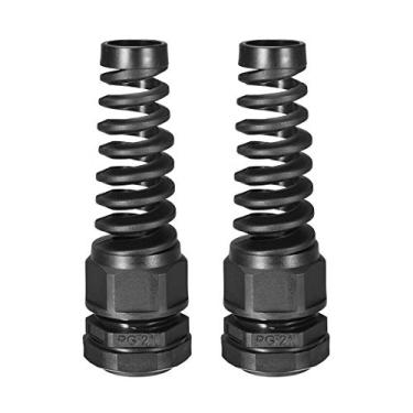 Imagem de uxcell PG21 Prensa-cabos à prova d'água IP68 Junta de nylon ajustável com alívio de tensão para fio de diâmetro de 13-18 mm, 2 peças