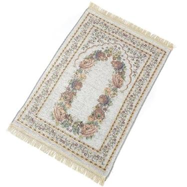 Imagem de Hitopin 1 tapete de oração, tapete de oração islâmico, tapete de oração islâmico, tapete de oração muçulmano, tapete de oração macio, para oração muçulmana islâmica do Ramadã, ótimo presente para