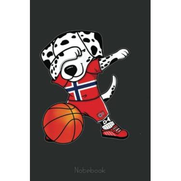 Imagem de Dabbing Dalmatian Dog Norway Basketball Fans Sport Notebook: A blank lined basketball notebook 6x9 in 110 Pages that makes a fun basketball gift for ... women's basketball, team basketball gifts