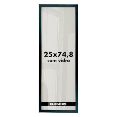 Imagem de Moldura Quadro 25x74 cm P/Quebra Cabeça Grow Puzzle 500 peças Game Office Decoração Parede Sala Escritório com Vidro (Preto)