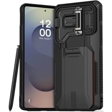 Imagem de VRS DESIGN Capa Origin Fit para Galaxy S25 Ultra (2025), carteira fina com porta-cartões [3 cartões] com capa para câmera, design minimalista durável (preto fosco)