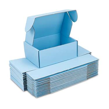 Imagem de Wintcomfort Pacote com 25 Caixas de Remessa, 8 X 6 X 3", Papelão Ondulado, Embalagem Pequena, Caixa de Correspondência para Correspondência, Embalagens Comerciais, Presentes, Decorações, Kraft Azul