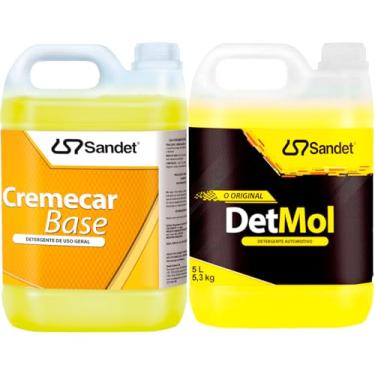 Imagem de Kit Shampoo Limpeza Pesada Automotivo Detmol Cremecar 5l sandet