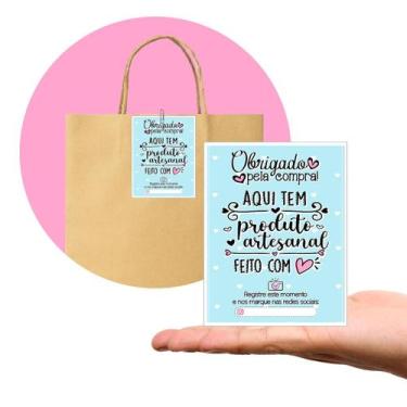 Imagem de Tag Cartão de Agradecimento  Pacote com 100 Peças  Tam. 7,5 x 10,5 cm 