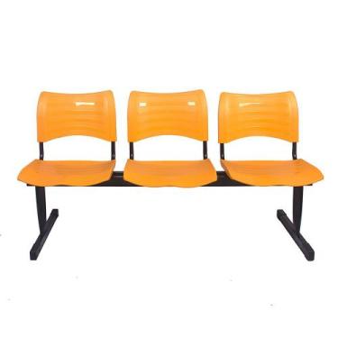 Imagem de Cadeira Longarina Iso Turim 3 Lugares Laranja - PopMov