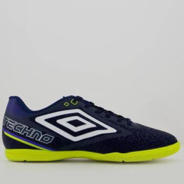 Imagem de Chuteira Umbro Techno II Futsal Marinho e Verde, 41