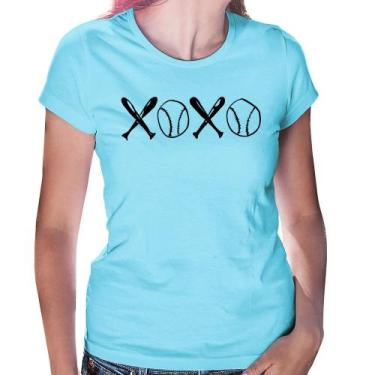 Imagem de Baby Look Xoxo Baseball - Foca na Moda, Azul bebê, G