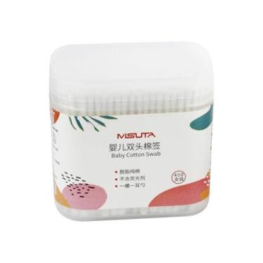 Imagem de Bomas de algodão infantil, cotonetes de algodão bebê, Dicas de bebê com ponta dupla suave com caixa de armazenamento, Ferramenta de beleza para limpeza de ouvido e nariz, palitos de