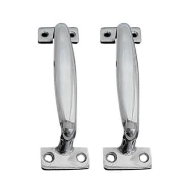 Imagem de Puxador Alça De Alumínio p/ Porta Camarão 13cm Cromado 2 pçs - FERRAGE