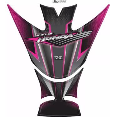 Imagem de Adesivo Protetor Tanque Honda Biz 125 Resinado Rosa Preto - Resitank