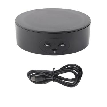 Imagem de GRCFUMO 360 graus de exibição rotativa, plataforma giratória rotativa elétrica com baixo ruído e plataforma rotativa automática para produtos fotográficos relógios de jóias (Abs)