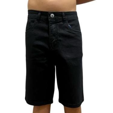 Imagem de Bermuda Masculina Jeans Preta Fatal Slim 29716 Preto-Masculino