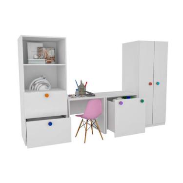 Imagem de Kit Armário Montessoriano Rubi 100% MDF + Eiffel Rosa - WoodCore  Móve