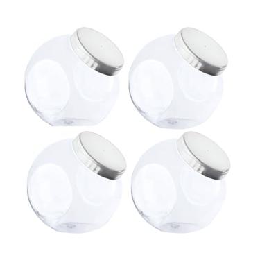 Imagem de 4 Baleiro Plástico 600ml Com Tampa De Rosca Porta Balas Condimentos E Doces (Branco)