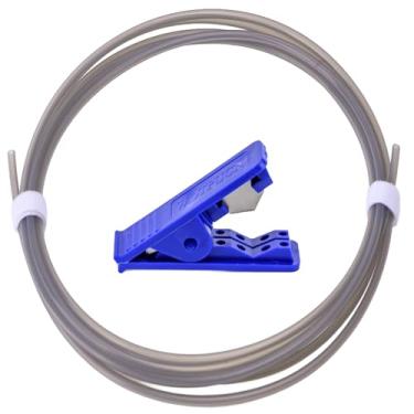 Imagem de WDTPUCN Tubo de Teflon Bowden PTFE de 3 m com cortador, ID de 2,5 mm × 4 mm OD para impressoras 3D – Serve para Bambu Lab A1/A1 mini/P1P/P1S/X1C, Creality K1/K1 Max, Ender 3 V3, Prusa MMU3 (cinza)