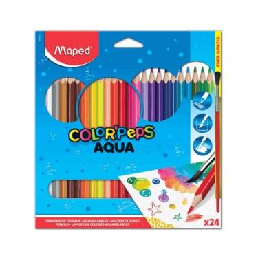 Imagem de Lapis De Cor Aquarelável Maped Color Peps 24 Cores + Pincel