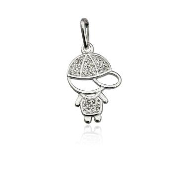 Imagem de Pingente Filhos Cravejados Com Zirconias Prata 925 - Menino