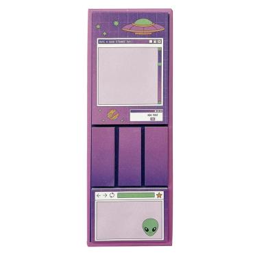 Imagem de Bloco Adesivo ET School Basics Decorado Tema Espacial Roxo e Lilás