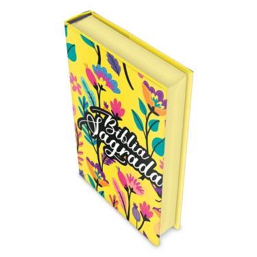 Imagem de Bíblia Floral Amarela - naa - Capa Dura - com pintura lateral