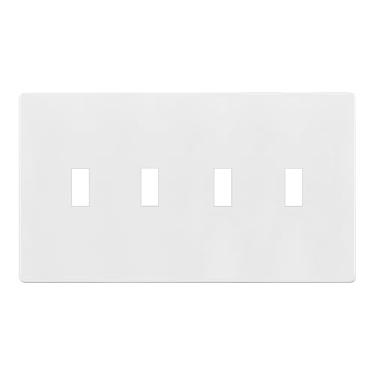 Imagem de TG Placa de parede para interruptor de interruptor quádruplo sem parafusos, capa de interruptor de luz segura para crianças, tamanho padrão 4 - gangues 12 x 21 cm, termoplástico de policarbonato