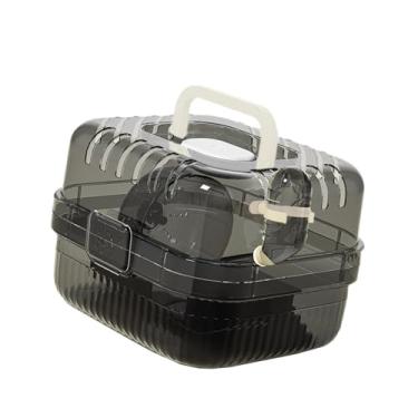 Imagem de Generic Gaiola de hamster com garrafa de água e roda de exercícios Clear Pequenidade de gaiola de animais pequeno habitat de saída para o de esquilo, Preto
