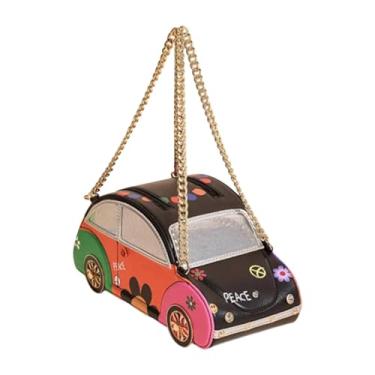 Imagem de Vaveren Bolsa de bolsa de estilo de carro para mulheres portáteis bolsa para férias de rua da noite, Carro Preto
