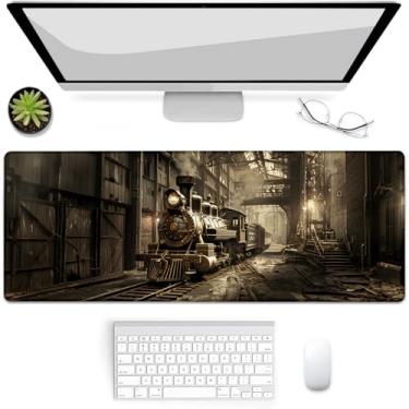 Imagem de VANZEV Tapete de mouse vintage para jogos de trem a vapor, mouse pad, tapete de mesa, base de borracha antiderrapante para computadores, laptop, escritório, escola, acessórios para casa, presentes 80
