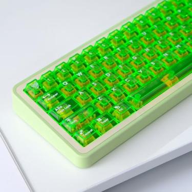Imagem de Sumgsn Conjunto De Teclas Transparentes Com 114 Teclas, Perfil Cereja, Verde Brilhante, Adequadas Para Interruptores Cherry Mx, Teclado Mecânico