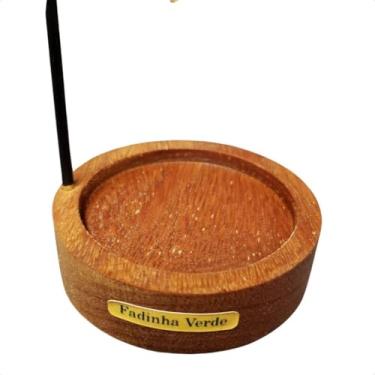 Imagem de Queimador de Incenso Invertido + Porcelana + Caixa Porta-Incenso de Madeira Clara Ou Escura(sem copo Escura+ 3 incensos)