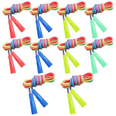 Imagem de Extrapins Pacote com 10 cordas de pular arco-íris para meninos e meninas, corda de pular infantil de 2,5 m (60 peças)