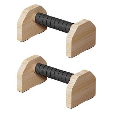 Imagem de YIJU 2x Push Up Bar Parallettes Push Up Lida de madeira para adultos Ginástica de ginástica em casa, 20cm
