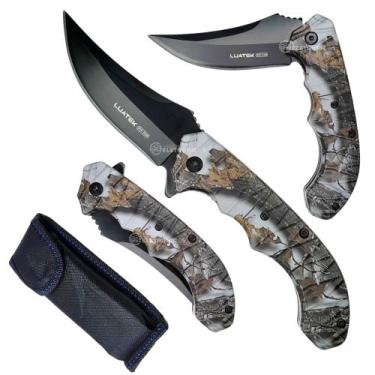 Imagem de Canivete Tático com Lâmina de Aço Inox, Cabo Ergonômico e Capinha SLKD