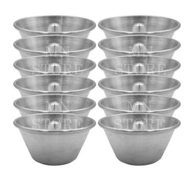 Imagem de Kit 12 Forma Com Furo Assadeira Suiça 12 Cm 8x6 Pudim Alumínio - MN Ut