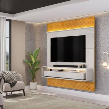 Imagem de Painel Ripado para TV até 70 Polegadas com LED 2 Gavetas em MDF Taylor DJ Móveis