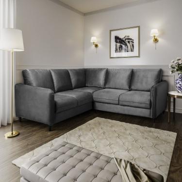 Imagem de Sofá De Canto 5 Lugares Orquídea Madeiramadeira Cinza Re-475