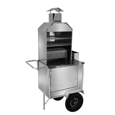 Imagem de Carrinho De Churrasco Cefaz Simples Em Inox Com Rodas Pneumáticas S02p